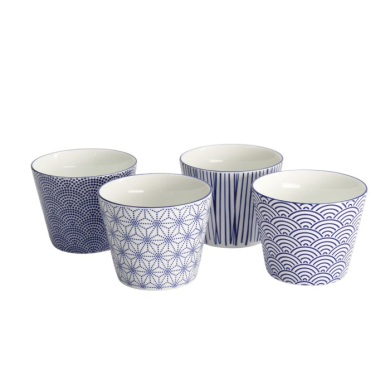 Teebecher-Set Nippon Blue (Blau/Weiß), 4-tlg., Porzellan, Ø 8,3 × 6,5 cm, 180 ml, Art.-Nr. 17836