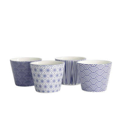 Teebecher-Set Nippon Blue (Blau/Weiß), 4-tlg., Porzellan, Ø 8,3 × 6,5 cm, 180 ml, Art.-Nr. 17836
