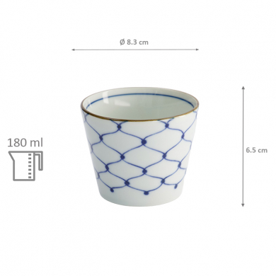 TDS, Straight Cup, Japan Amime, Ø 8.3 x 6.5 cm 180 ml, Blue/White, Item No. 17838