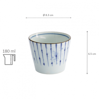 TDS, Straight Cup, Japan Fukizumi, Ø 8.3 x 6.5 cm 180 ml, Blue/White, Item No. 17841