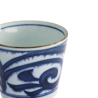 TDS, Straight Cup, Japan Aisomon, Ø 8.3 x 6.5 cm 180 ml, Blue/White, Item No. 17842