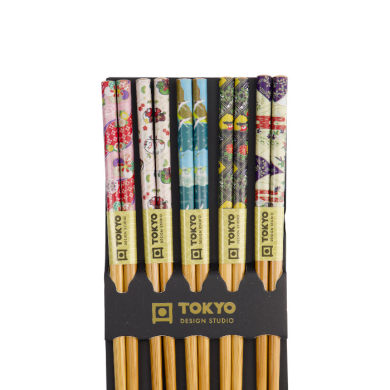 TDS, Chopstick Set, Colored KZ-7, Kitchenware, 5 pair, 22 cm, Item No. 17916