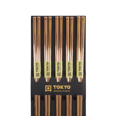 Chopsticks, Stainlees Steel, 5 pair, 23 cm, Rose Gold