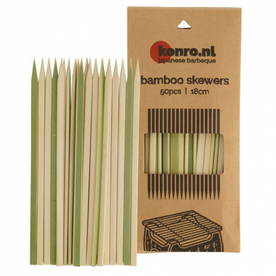 20x50pcs  Ø18cm Konro Bamboo Skewer Display Pack at g-HoReCa 