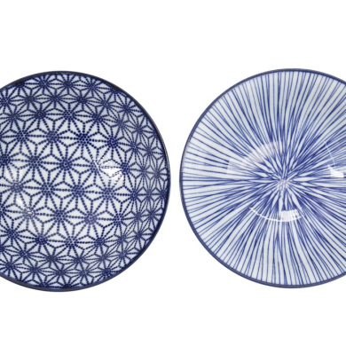 Tayo Bowl Gift Set with Chopsticks Nippon Blue (Blue/White), Porcelain, Ø 15.2 × 6.7 cm, 500 ml, Item No. 17951