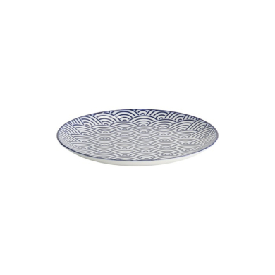 Plate Nippon Blue Waves Blue/White, Porcelain, Ø 20.6 × 2.2 cm, Item No. 17954