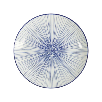 Teller Nippon Blue Lines Blau/Weiß, Porzellan, Ø 25,7 × 3 cm, Art.-Nr. 17956