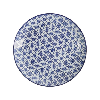 Teller Nippon Blue Stars Blau/Weiß, Porzellan, Ø 25,7 × 3 cm, Art.-Nr. 17957