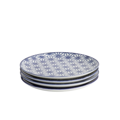 Teller-Set Nippon Blue Blau/Weiß, 4-tlg., Porzellan, Ø 20,6 × 2,2 cm, Art.-Nr. 17959