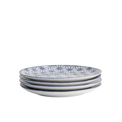 Teller-Set Nippon Blue Blau/Weiß, 4-tlg., Porzellan, Ø 20,6 × 2,2 cm, Art.-Nr. 17959