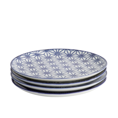 Teller-Set Nippon Blue Blau/Weiß, 4-tlg., Porzellan, Ø 25,7 × 3 cm, Art.-Nr. 17960