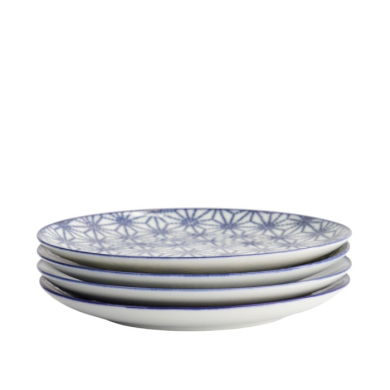 Teller-Set Nippon Blue Blau/Weiß, 4-tlg., Porzellan, Ø 25,7 × 3 cm, Art.-Nr. 17960