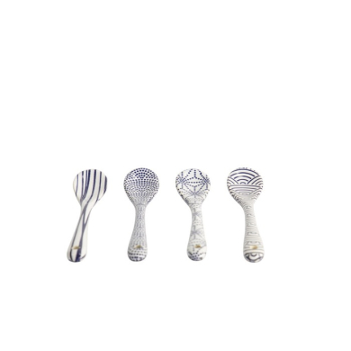 Spoon Set Nippon Blue (Blue/White), 4 pcs., Porcelain, 13 cm, Item No. 17987