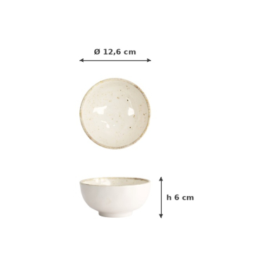 Schale Weiß, Melamin, Ø 12,6 × 6 cm, 350 ml, Art.-Nr. 18224