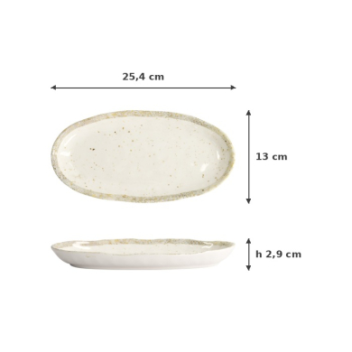 Teller Melamine Earthware, Melamin, 25,4 × 13 × 2,9 cm, Art.-Nr. 18229