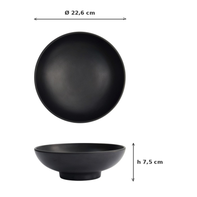 Schale Schwarz, Melamin, Ø 22,6 × 7,5 cm, 950 ml, Art.-Nr. 18235