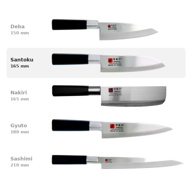 Santoku-Messer (Allzweckmesser) Sekiryu, rostfreier Messerstahl, Klinge 16,5 cm, Griff aus ABS-Kunststoff, Art.-Nr. 18287