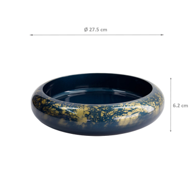 TDS, Sushi Oke, Brush, Outer 27,5x6,2cm Innen 22,2x4,3cm, Blau/Gold - Art Nr. 18314