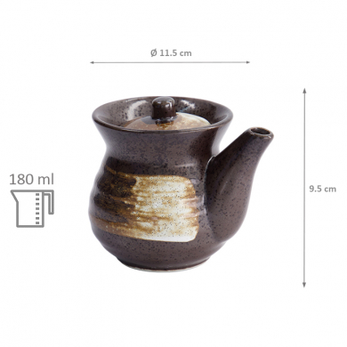 TDS, Soy Sauce Dispenser, Brown Brush, Ø 11.5 x 9.5 cm, 180 ml, Item No. 18542