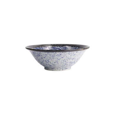TDS, Nudelschale Aisai Seigaiha Blau, Steinzeug, Ø 19,6 × 6,8 cm, 750 ml, Art.-Nr. 18577