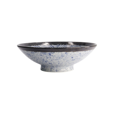 Schale Aisai Seigaiha Blau, Steinzeug, Ø 24,5 × 8 cm, 1,4 l, Art.-Nr. 18580