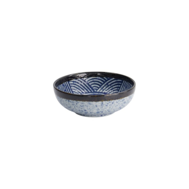 Reisschale Aisai Seigaiha Blau, Steinzeug, Ø 15,3 × 5,5 cm, 550 ml, Art.-Nr. 18686