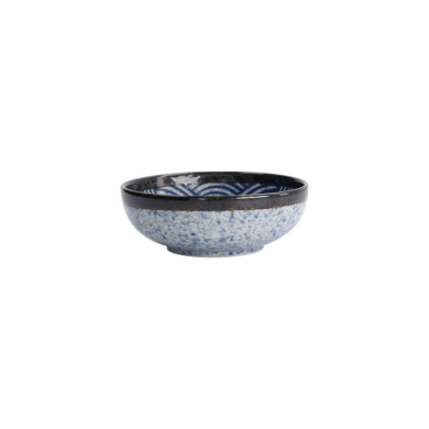 Reisschale Aisai Seigaiha Blau, Steinzeug, Ø 15,3 × 5,5 cm, 550 ml, Art.-Nr. 18686