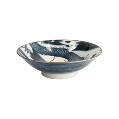 Schale Japonism Dragon Dunkelgrau, Porzellan, Ø 25,2 × 7,7 cm, Art.-Nr. 18689