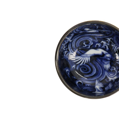 Saucenschale Japonism Crane Blau, Porzellan, Ø 8,7 × 3,7 cm, 95 ml, Art.-Nr. 18751