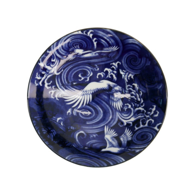 Schale Japonism Crane Blau, Porzellan, Ø 25,2 × 7,7 cm, 1,6 l, Art.-Nr. 18764