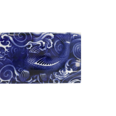 Servierplatte Japonism Carp Blau/Weiß, Porzellan, 28,5 × 14 × 2,5 cm, Art.-Nr. 18767
