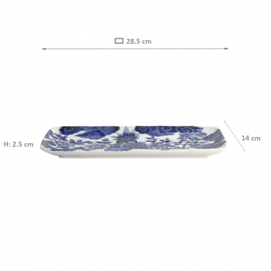 TDS, Plate, Japonism, Blue, 28.5 x 14 x 2.5 cm, Lion - Item No: 18770