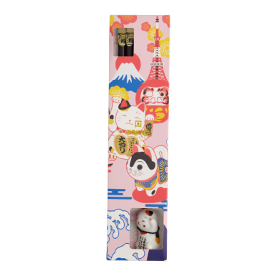 Chopsticks including Rest, Giftset, Lucky Cat, 23.5 cm - Item No. 18875