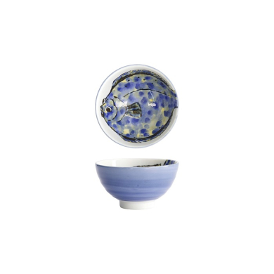 Tokyo Design Studio Rice Bowl Seafood Hirame Blue, Porcelain, Ø 11.2 × 6.2 cm, 300 ml