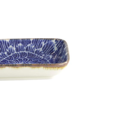 Rectangular Sauce Bowl Ohuke Dahlia Blue/White, Porcelain, 9.5 × 7 × 2.3 cm, Item No. 18883