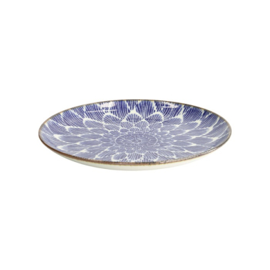 Plate Ohuke Dahlia Blue/White, Porcelain, Ø 25 × 3 cm, Item No. 18889