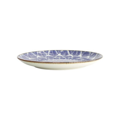 Plate Ohuke Dahlia Blue/White, Porcelain, Ø 25 × 3 cm, Item No. 18889