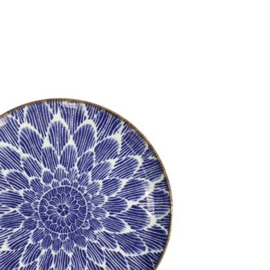 Plate Ohuke Dahlia Blue/White, Porcelain, Ø 25 × 3 cm, Item No. 18889