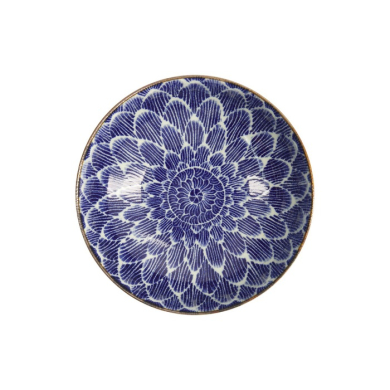 Ramen Bowl Ohuke Dahlia Blue/White, Porcelain, Ø 21.5 × 8 cm, 1.85 l, Item No. 18893