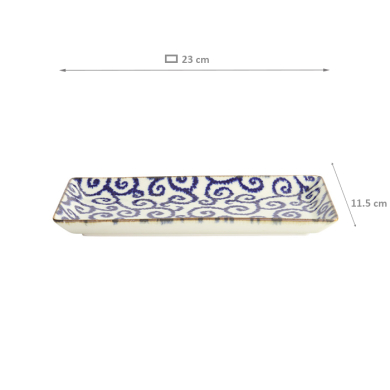 TDS, Sushi Plate, Ten Karakusa, 23 x 11.5 cm, Item No. 18902