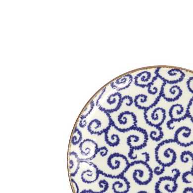 Plate Ten Karakusa Blue/White, Porcelain, Ø 21.5 × 3 cm, Item No. 18904