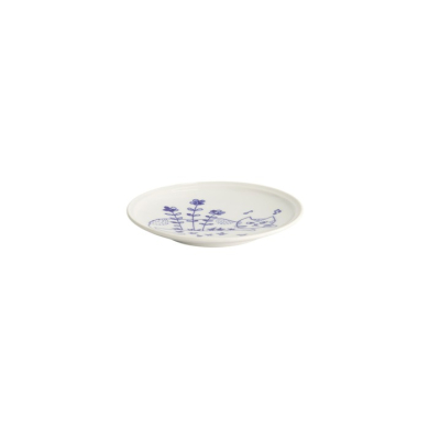 Plate Neko Maruke Blue/White, Porcelain, Ø 14.3 × 1.8 cm, Item No. 18969