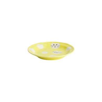 Plate Neko Maruke Yellow, Porcelain, Ø 16 × 2.5 cm, Item No. 18971