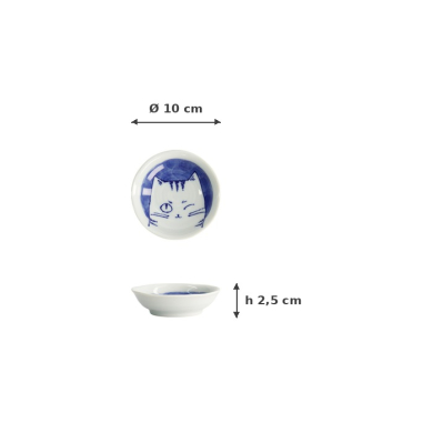 Bowl Neko Maruke White, Porcelain, Ø 10 × 2.5 cm, 100 ml, Item No. 18976