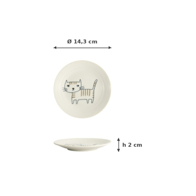 Plate, Neko Maruke, Ø 14.3x2cm, Item No.-18979