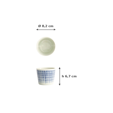 Soba-Tasse Shin Tokusa Blau/Weiß, Porzellan, Ø 8,2 × 6,7 cm, 180 ml, Art.-Nr. 20241