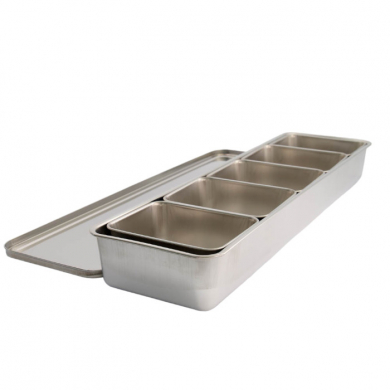 TDS, Seasoning Container Stainless Steel, Kitchenware, 5 Pcs, 51.4 x 15.5 x 6.3 cm, Item No. 20296