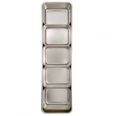 TDS, Seasoning Container Stainless Steel, Kitchenware, 5 Pcs, 51.4 x 15.5 x 6.3 cm, Item No. 20296