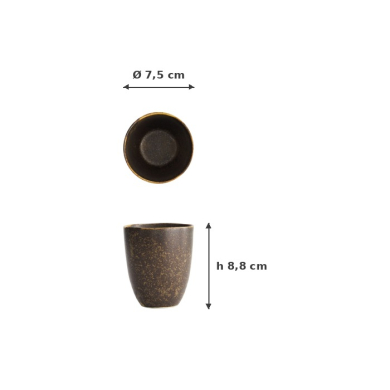 Becher Iga Matte Braun, Steinzeug, Ø 7,5 × 8,8 cm, 200 ml, Art.-Nr. 20327