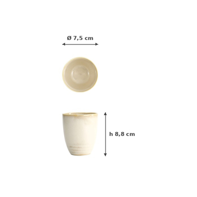 Becher Titanium Matte Weiß, Porzellan, Ø 7,5 × 8,8 cm, 200 ml, Art.-Nr. 20367